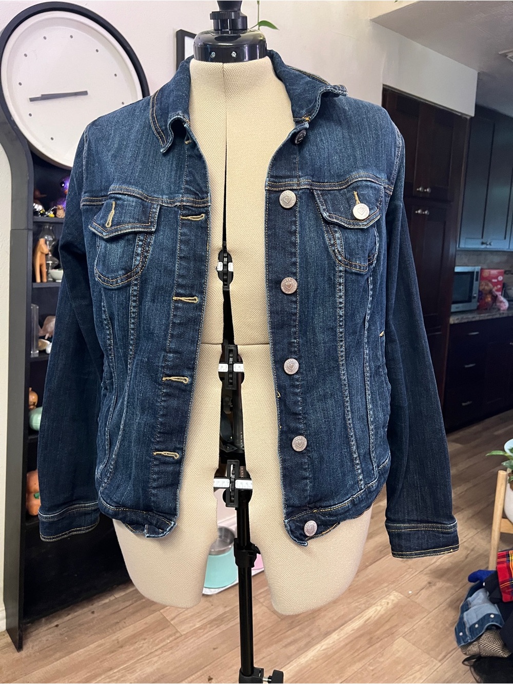 torrid Dark Blue Denim Jacket with Button Front